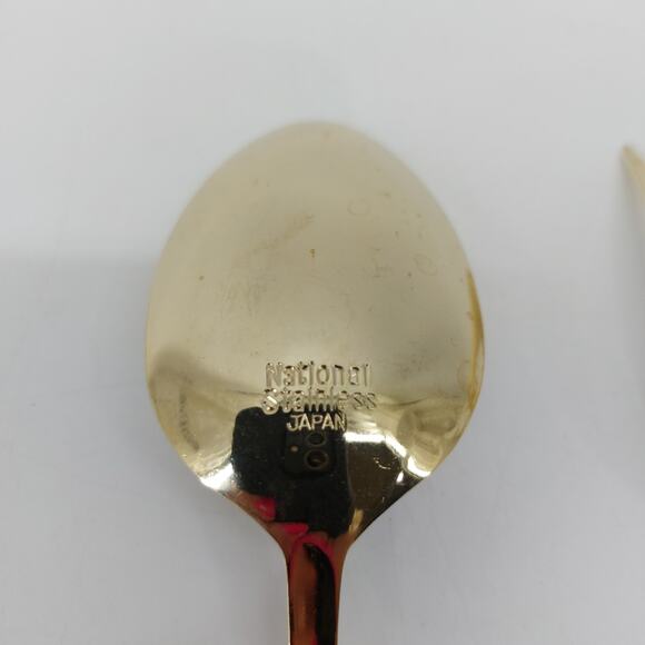 National Stainless Japan Hollywood Fork Spoon Set Floral 2 - Picture 7 of 11